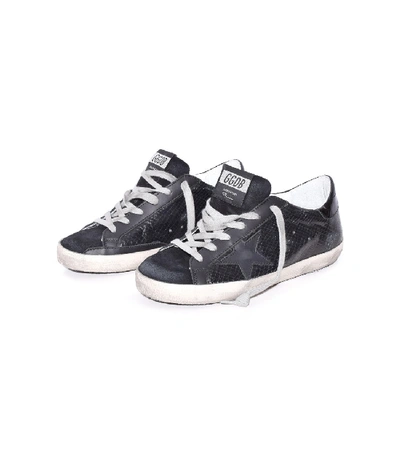 Shop Golden Goose Superstar Sneakers In Black Snake Leather/black Star