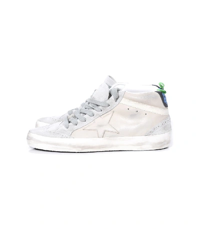 Shop Golden Goose Mid Star Sneakers In White Leather