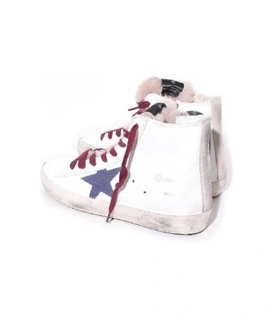 Shop Golden Goose Francy Sneakers In White/navy Star/fur In Multi