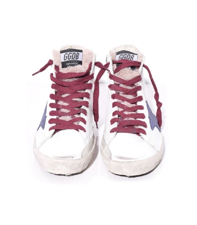 Shop Golden Goose Francy Sneakers In White/navy Star/fur In Multi