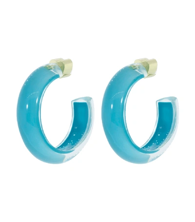 Shop Alison Lou Small Calypso Loucite Jelly Hoops In Ylwgold