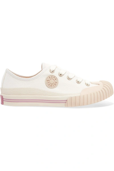 Shop Acne Studios Cotton-canvas Sneakers In White