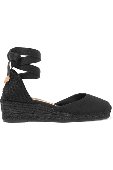 castaner black wedge espadrilles