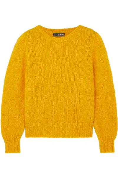 Shop Alexa Chung Mohair-blend Sweater In Mustard