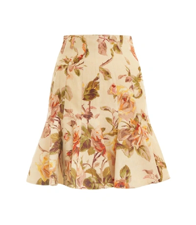 Shop Zimmermann Resistance Flip Skirt In Autumn Rose In Multi