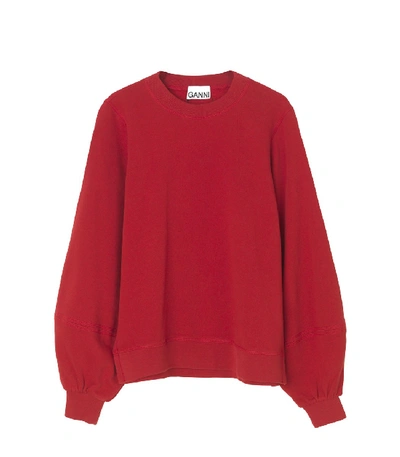Shop Ganni Isoli Sweater In Samba In Red