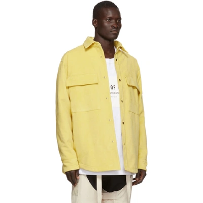 Shop Fear Of God Yellow Ultrasuede Shirt