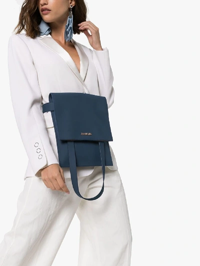 Shop Jacquemus Blue Le Sac Murano Leather Belt Bag