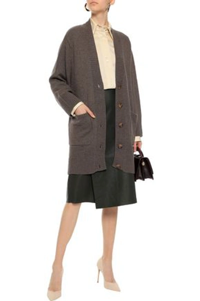 Shop Autumn Cashmere Woman Oversized Knitted Cardigan Taupe