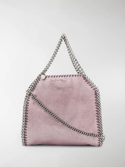 Shop Stella Mccartney Mini Falabella Metallic Tote In Pink