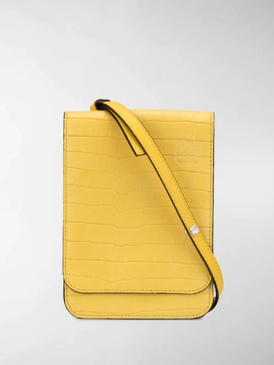 Shop Loewe Gusset Flat Crossbody Bag In Yellow