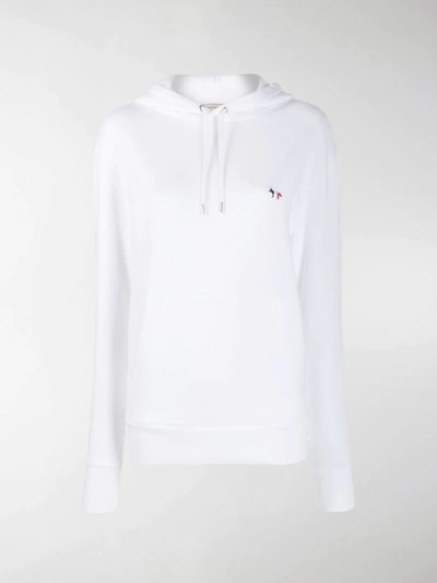 Shop Maison Kitsuné Fox Logo Hoody In White