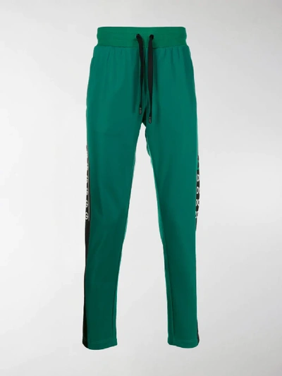 Shop Dolce & Gabbana Dg Logo Track Pants In Green