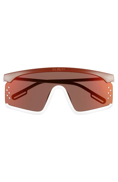 Shop Kenzo 140mm Shield Sunglasses In Dark Brown/ Brown Mirror