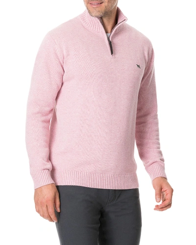 Shop Rodd & Gunn Men's Merrick Bay Half-zip Cotton Sweater In Woodrose
