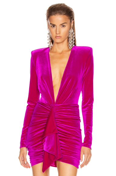 alexandre vauthier velvet mini dress
