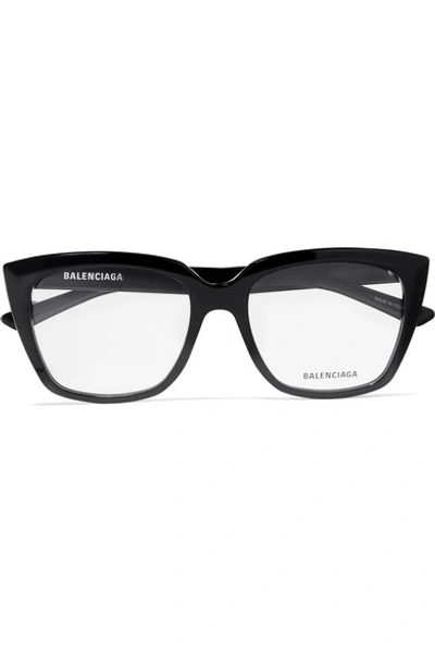 Shop Balenciaga Tip Oversized Cat-eye Acetate Optical Glasses In Black
