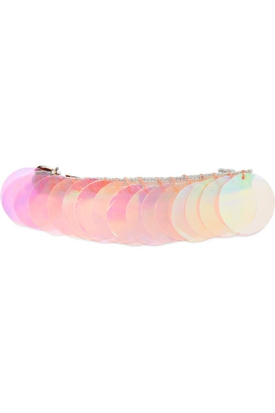 Shop Lelet Ny Paillette-embellished Silver-tone Hair Clip In Pink