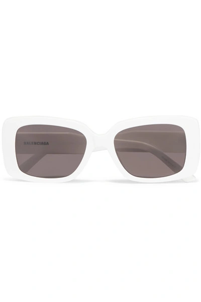 Shop Balenciaga Oversized Square-frame Acetate Sunglasses In White