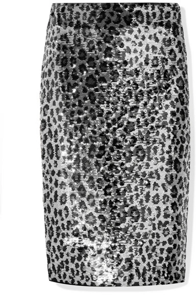 Shop Michael Michael Kors Sequined Chiffon Skirt In Metallic