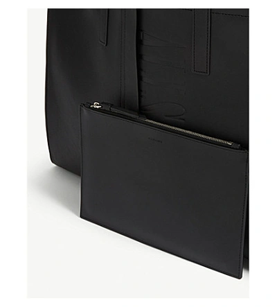 Shop Allsaints Nina East/west Leather Tote Bag In Black