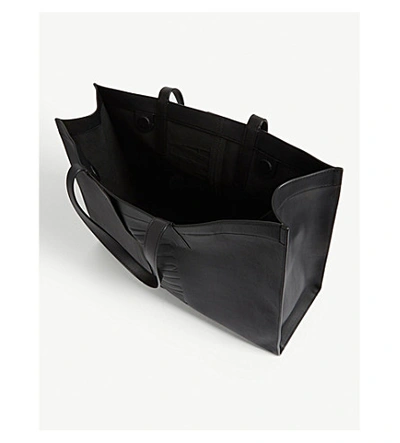 Shop Allsaints Nina East/west Leather Tote Bag In Black