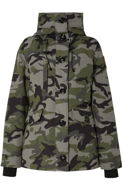 Shop Canada Goose Rideau Camouflage-print Shell Down Parka In Green