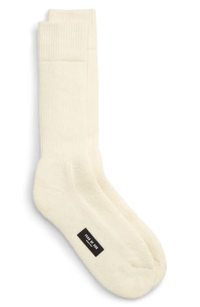 Shop Fear Of God Merino Wool Blend Crew Socks In Cream