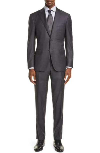 Shop Canali Sienna Soft Classic Fit Plaid Wool Suit In Grey