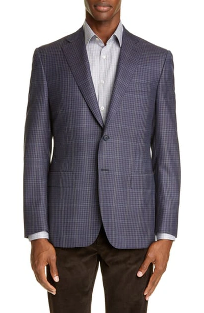 Shop Canali Sienna Soft Classic Fit Microcheck Wool Sport Coat In Brown