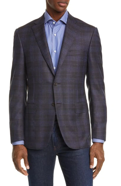 Shop Canali Sienna Soft Classic Fit Plaid Wool Sport Coat In Brown