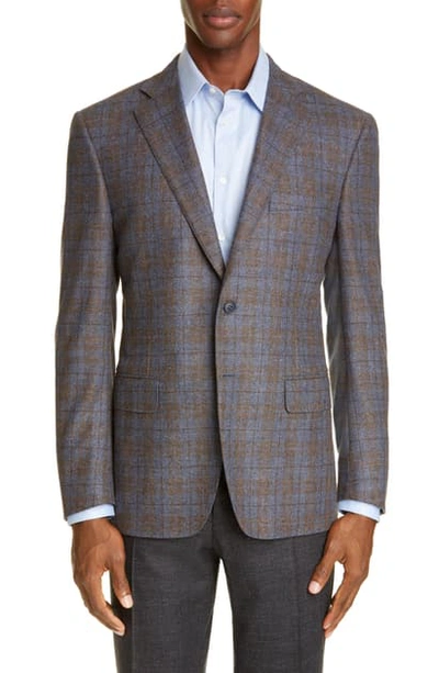 Shop Canali Sienna Soft Classic Fit Plaid Wool & Cashmere Sport Coat In Light Brown