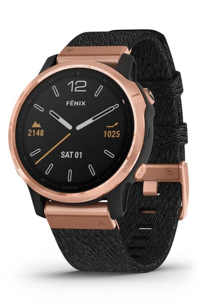 Shop Garmin Fenix 6s Sapphire Premium Multisport Gps Watch, 42mm In Rose Gold/ Black