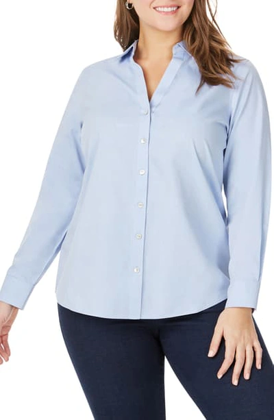 Shop Foxcroft Chrissy Non-iron Shirt In Blue Wave