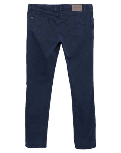 Shop Jeckerson Man Pants Midnight Blue Size 31 Cotton, Elastane