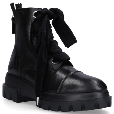 Shop Agl Attilio Giusti Leombruni Lace Up Ankle Boots D756523 Calfskin Black
