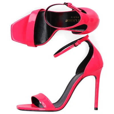 Shop Saint Laurent Heeled Sandals Amber 105 In Pink