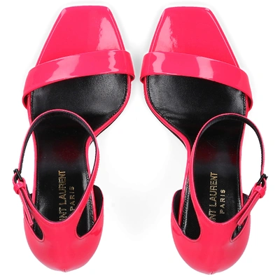 Shop Saint Laurent Heeled Sandals Amber 105 In Pink