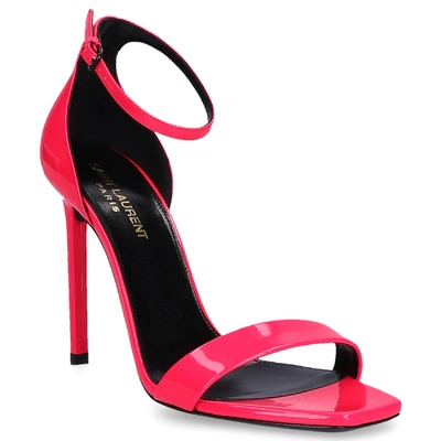 Shop Saint Laurent Heeled Sandals Amber 105 In Pink