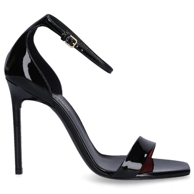 Shop Saint Laurent Heeled Sandals Amber 105 In Black