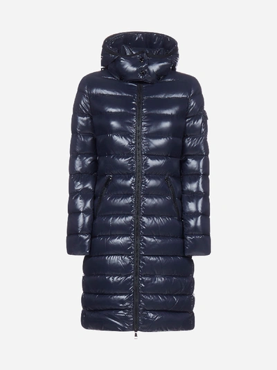 Shop Moncler Moka Long Hooded Puffer Jacket