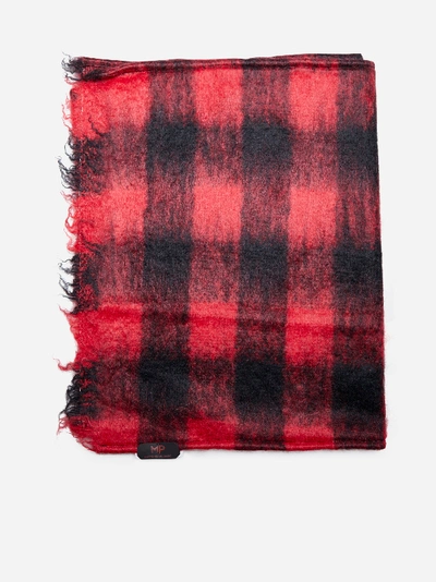 Shop Mp Massimo Piombo Mohair And Wool Blend Checked Scarf