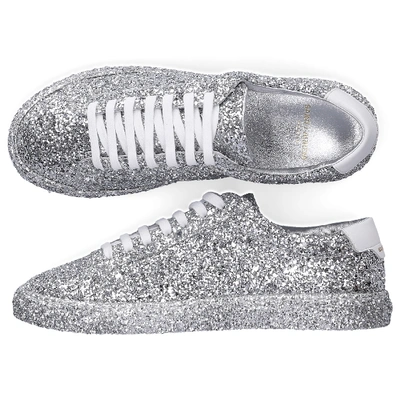Shop Saint Laurent Low-top Sneakers Andy Glitter In Silver
