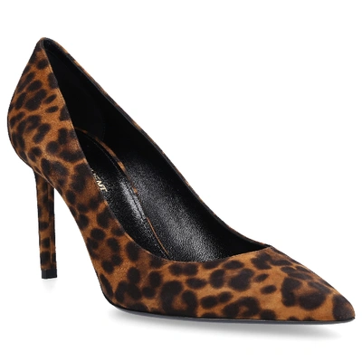 Shop Saint Laurent Pumps Anja 85 In Brown