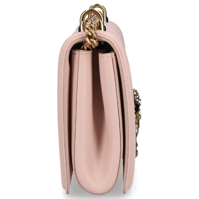 Shop Dolce & Gabbana Women Handbag Devotion Nappa Logo Nude In Beige