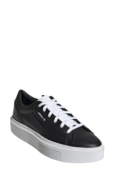 Shop Adidas Originals Sleek Super Sneaker In Black/ Black/ White