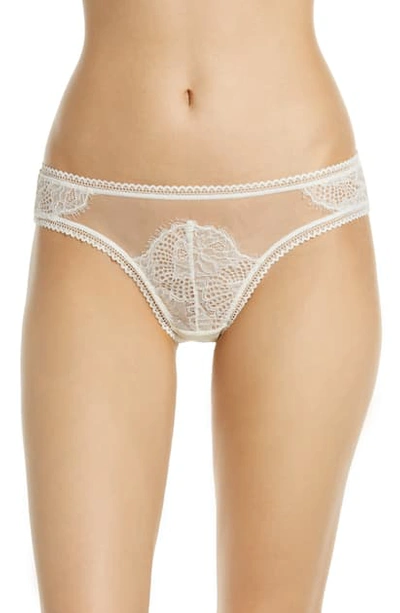 Shop Thistle & Spire Thistle And Spire Eyelash Lace Mirage Thong In Ivory