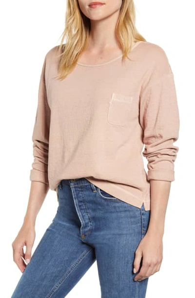 Shop Alex Mill Double Knit Pocket Pullover In Cloud Pink