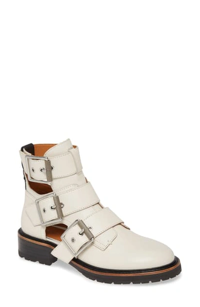 Shop Rag & Bone Cannon Buckle Ii Moto Boot In Antique White