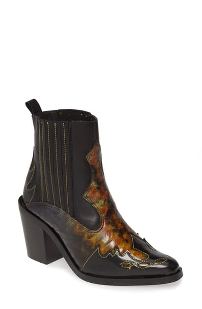 Shop Kurt Geiger Damen Snakeskin Embossed Leather Chelsea Boot In Black Multi Leather